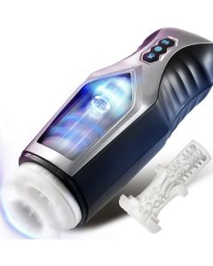 Männlicher Masturbator Cup 7 schiebende & vibrierende Modi & 3D realistischer Kanal mit schneller Teleskopgeschwindigkeit, männliches Sexspielzeug für die männliche Masturbation