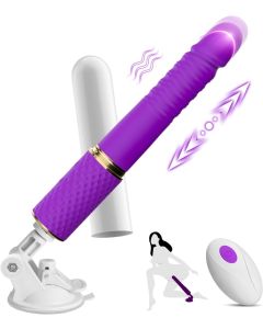 Realistische lila Dildo Fernbedienung Vibratoren Sexspielzeug für Frauen G Spot Anal Klitoris Stimulation mit 3 Schub & 10 Vibrationsmodi