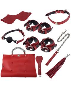 Portable Leder Bondage Kit mit Reisetasche für Erwachsene