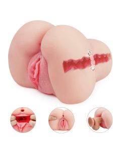 Pussy Ass Male Masturbator mit integriertem Cock Ring für Männer Masturbation
