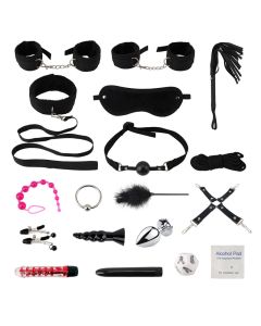 SM 18 Stück Set Adult Sex Toys gebündelt Bondage Training Hand und Handschellen