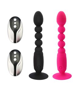 Fernbedienung wiederaufladbare Silikon Perlen Anal Plug weibliche Masturbation Massager