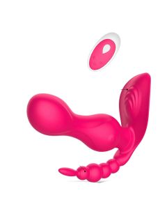 Drahtlose Fernbedienung Dildo unsichtbar tragbar Dual Vibrator Sexspielzeug Pink