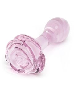 Glasdildo Full Bloom Kleine Rose Glas Butt Plug Rosa Masturbator Sexspielzeug für Frau