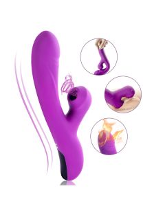Lila Wasserdicht Wiederaufladbare Heizung Sucking Vibrator