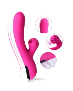 Pinker wasserdichter wiederaufladbarer Heizungsvibrator zum Saugen