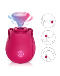 Pink Rose Shape 7 Intensiver Saugvibrator zum Saugen 