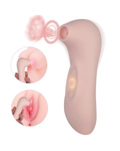 Pinker Vibrator mit 10 Vibrationsmodi zum Saugen  