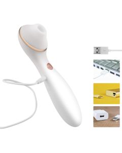 Weißer wasserdichter Klitoris-Saugvibrator für Frauen 