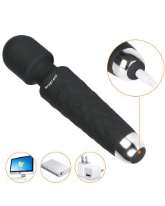 Schwarzer Silikon-Vibrator mit mehreren Geschwindigkeiten 